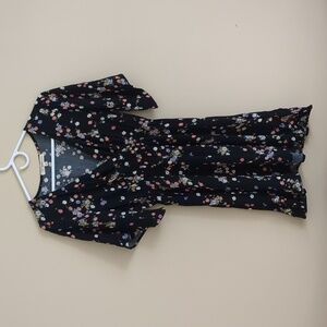 XS Rewind Black Floral Flower Dress